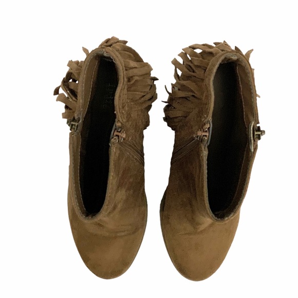 Indigo Rd Boots Fringe Ankle Western Boho Booties Womens Suede Light Brown 7.5 M - Picture 7 of 15